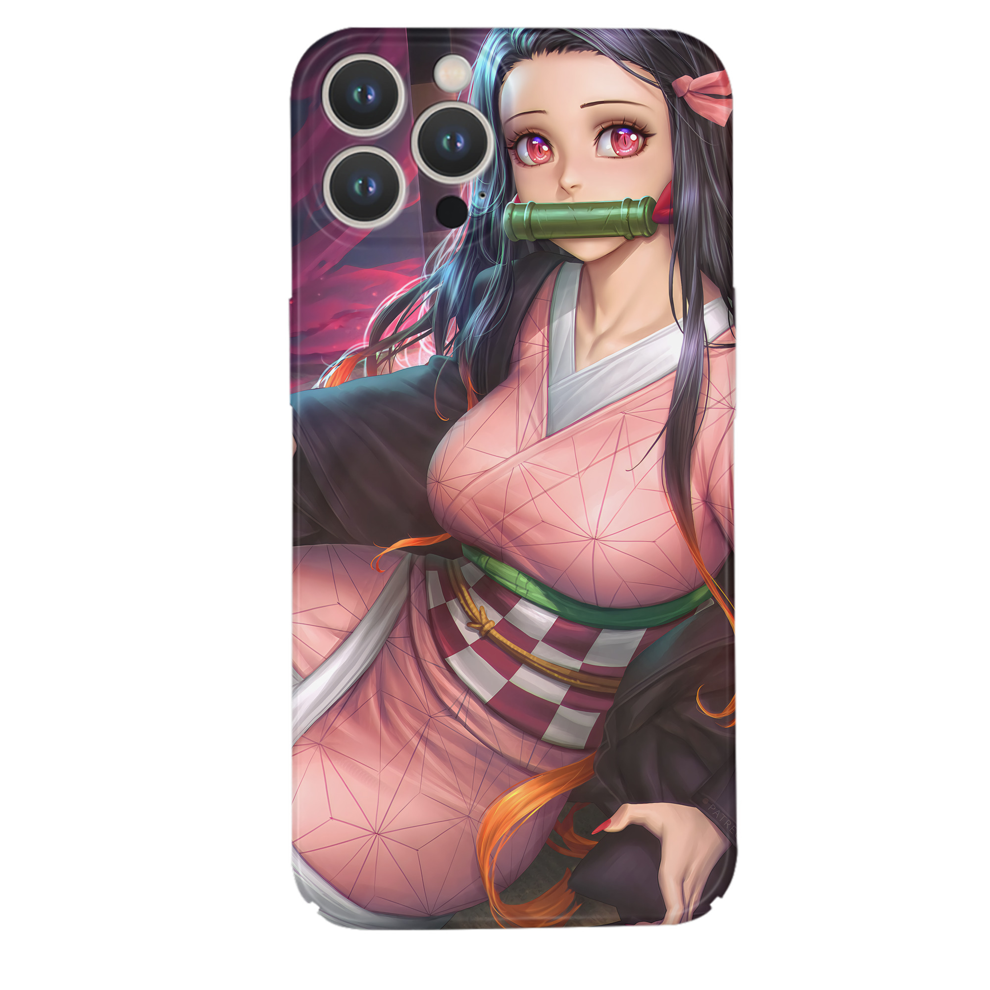 （画像用） 鬼滅の刃（きめつのやいば）竈門 禰󠄀豆子／かまど ねずこ Kamado Nezuko 【iPhone 14シリーズ対応】ハードケース